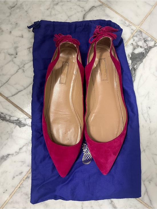 Aquazzura Shoes - Aquazzura Tassel Flats in Fuschia